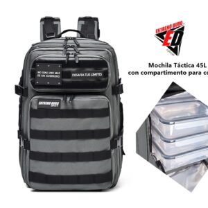 Mochila Táctica 45L Gris hierro con compartimento para comida
